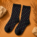 Calcetines Lunares Negro + puntos blancos/fucsia | La Pilcha