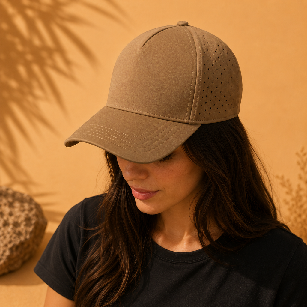 Jockey Gorra Café Claro Premium Perforado | La Pilcha