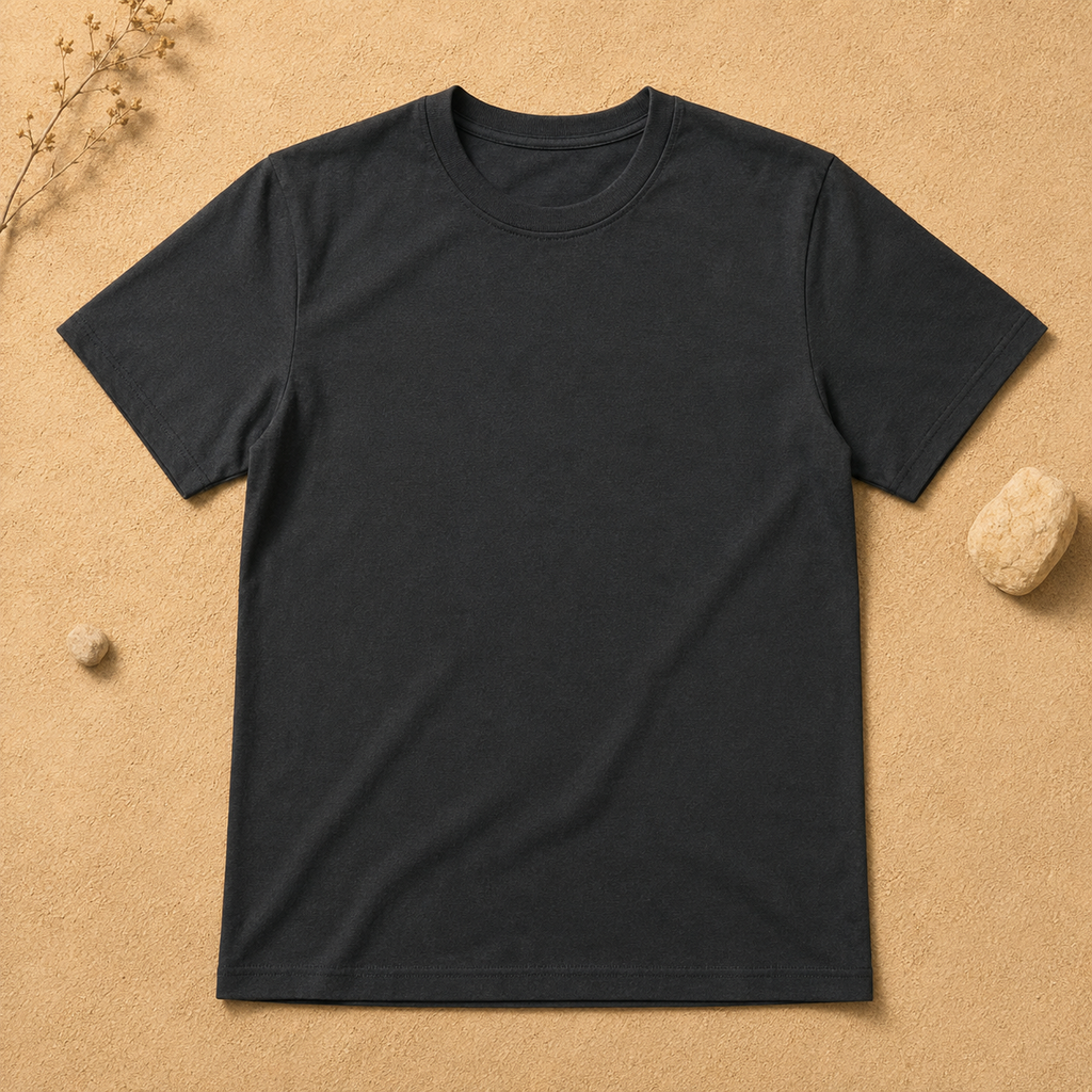 Polera Básica Negra Manga Corta | La Pilcha