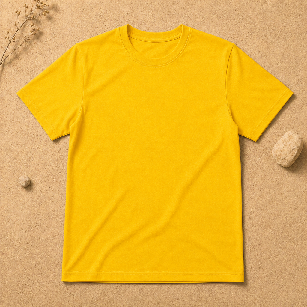 Polera Básica Amarilla Manga Corta | La Pilcha