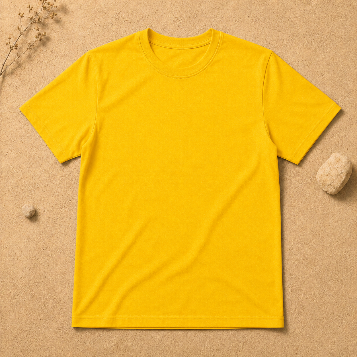 Polera Básica Amarilla Manga Corta | La Pilcha