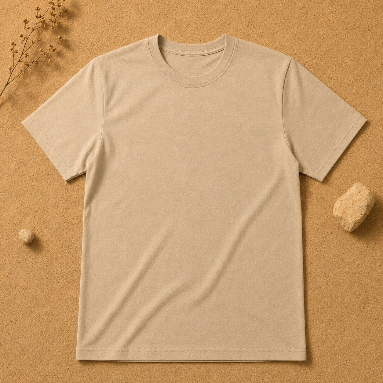 Polera Básica Beige Manga Corta | La Pilcha