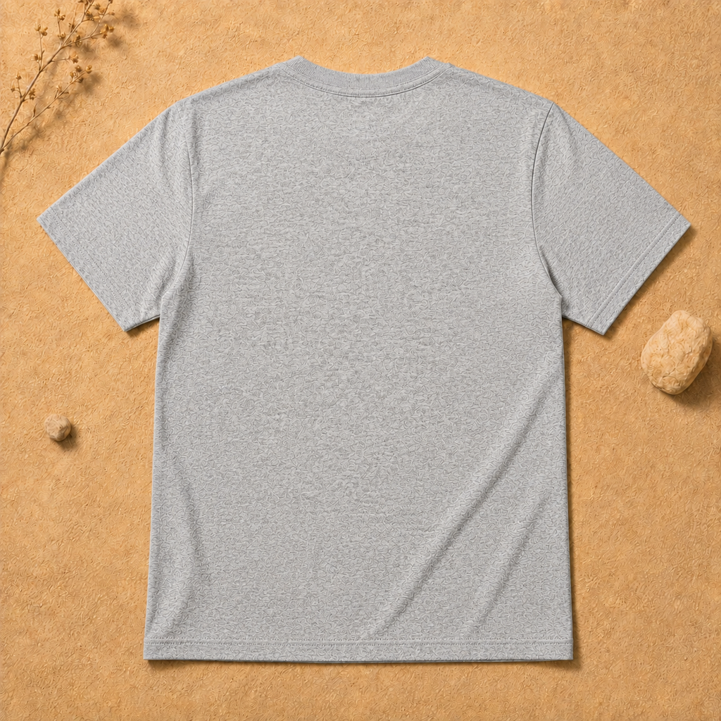 Polera Básica Gris Claro Manga Corta | La Pilcha