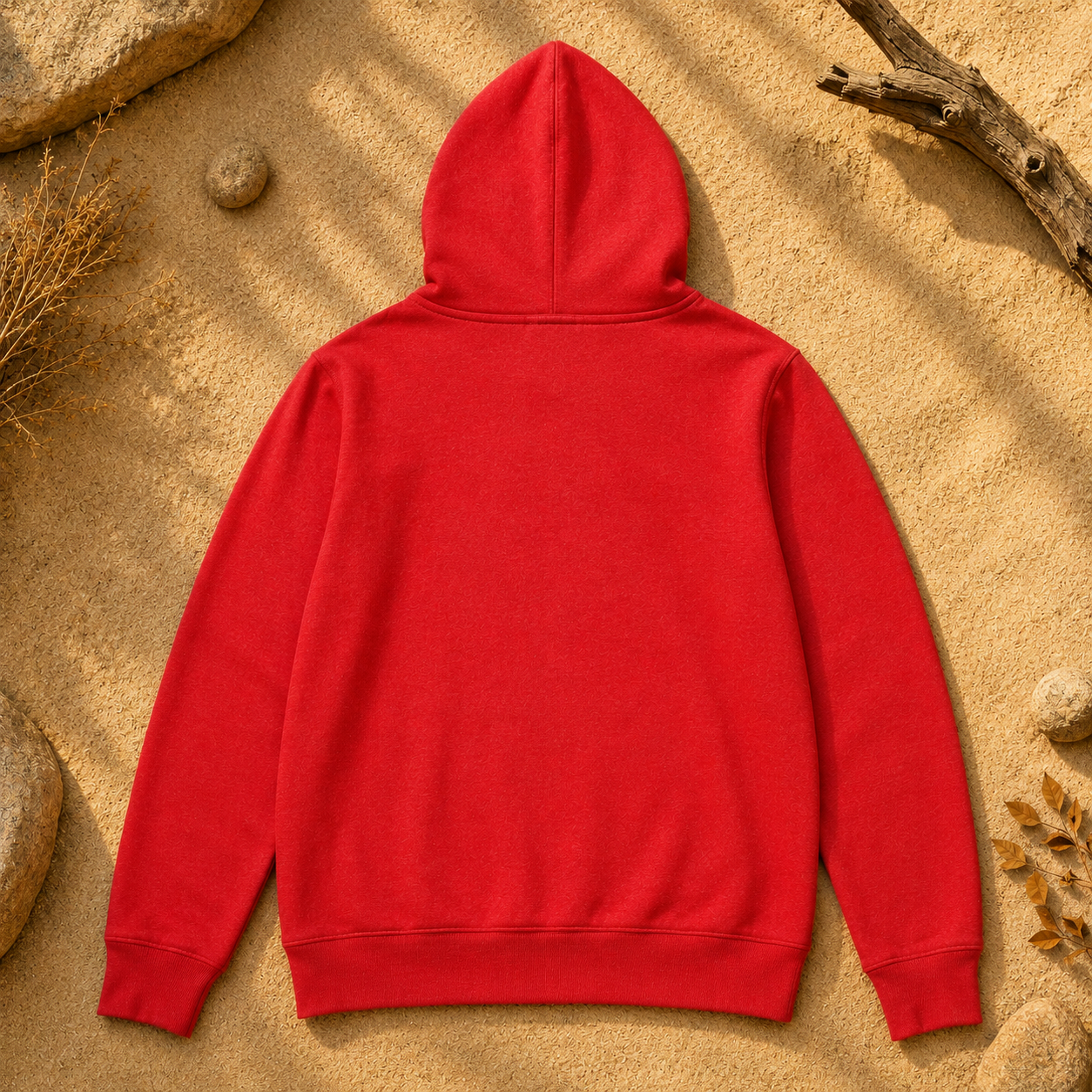 Polerón Unisex con Capucha Rojo Claro Jaspeado | La Pilcha