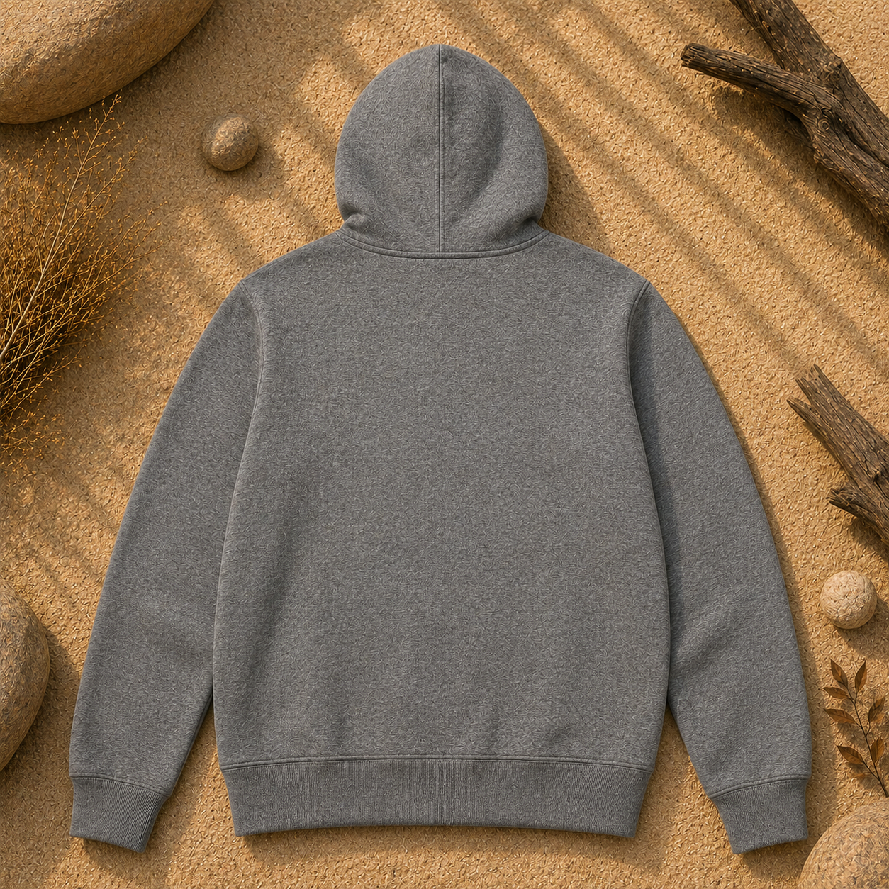 Polerón Unisex con Capucha Gris Claro Jaspeado | La Pilcha