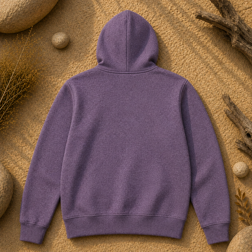 Polerón Unisex con Capucha Morado Jaspeado | La Pilcha