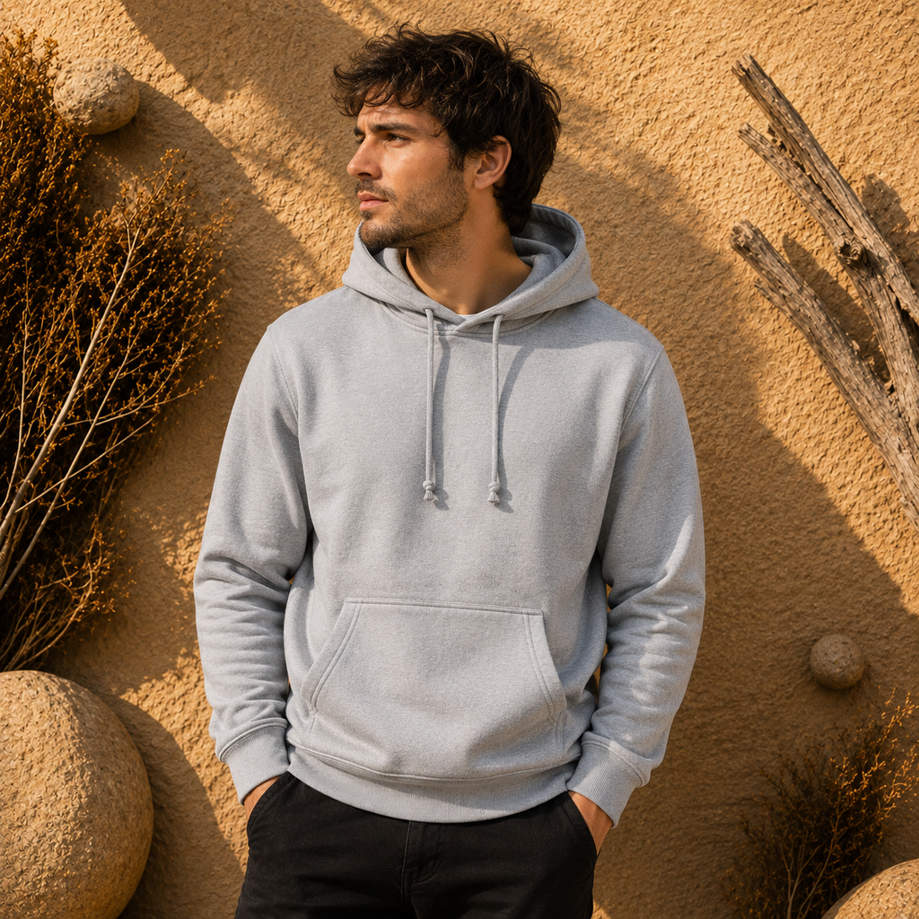 Polerón Unisex con Capucha Gris Claro| La Pilcha - XS