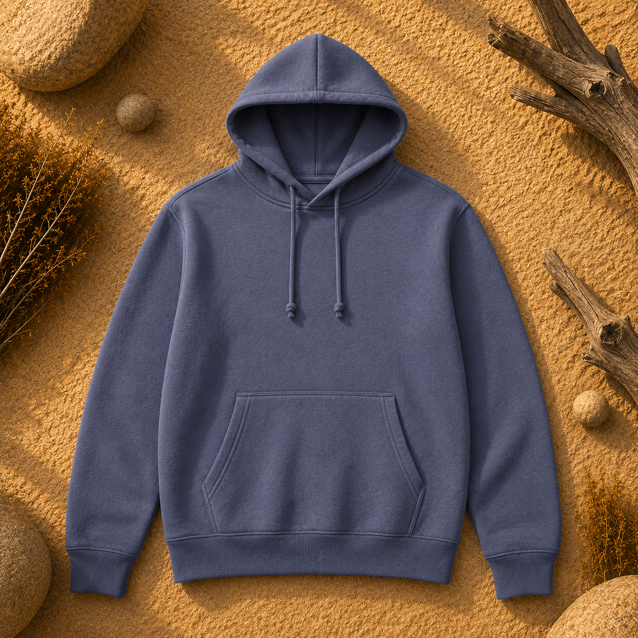 Polerón Unisex con Capucha Azul Acero| La Pilcha