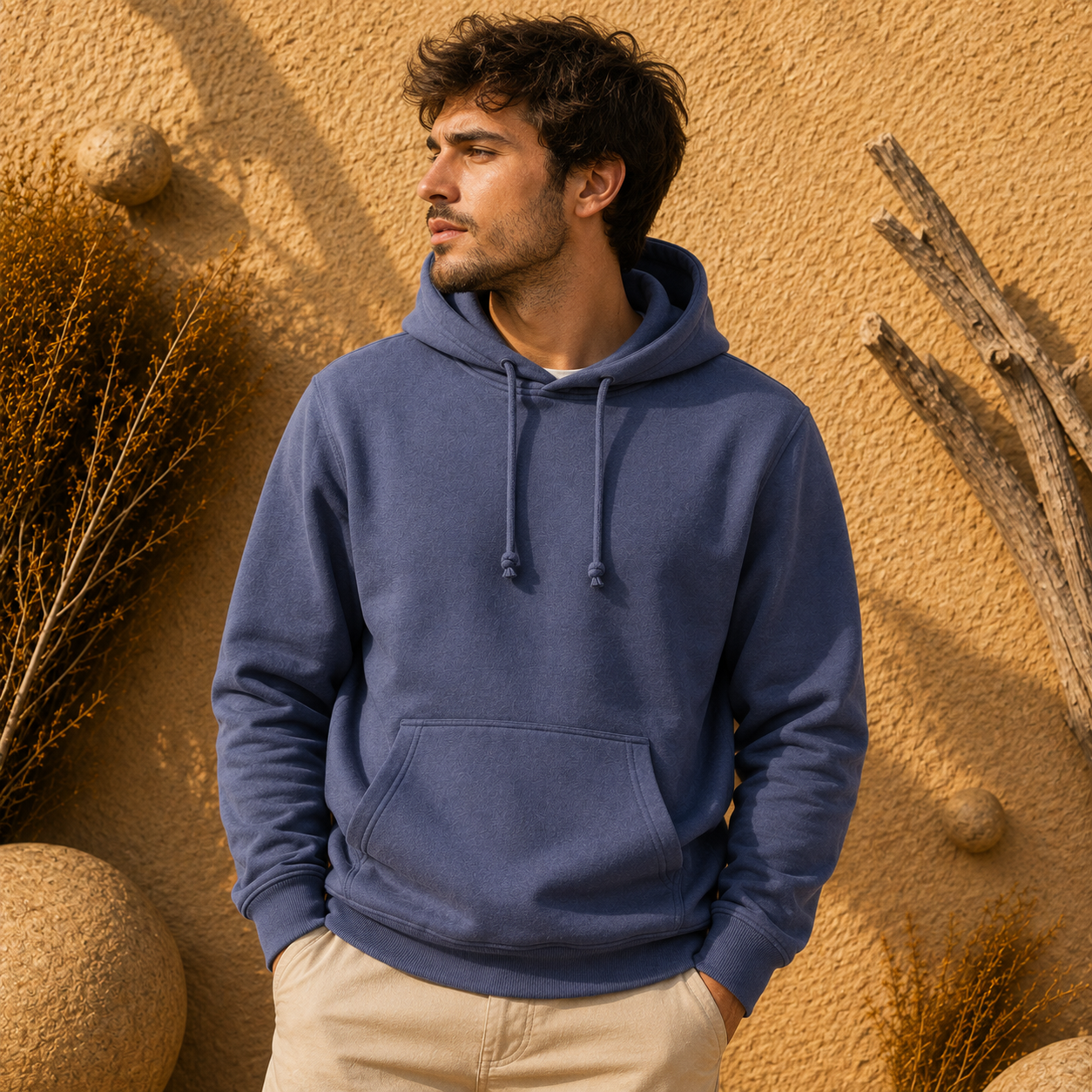 Polerón Unisex con Capucha Azul Acero| La Pilcha