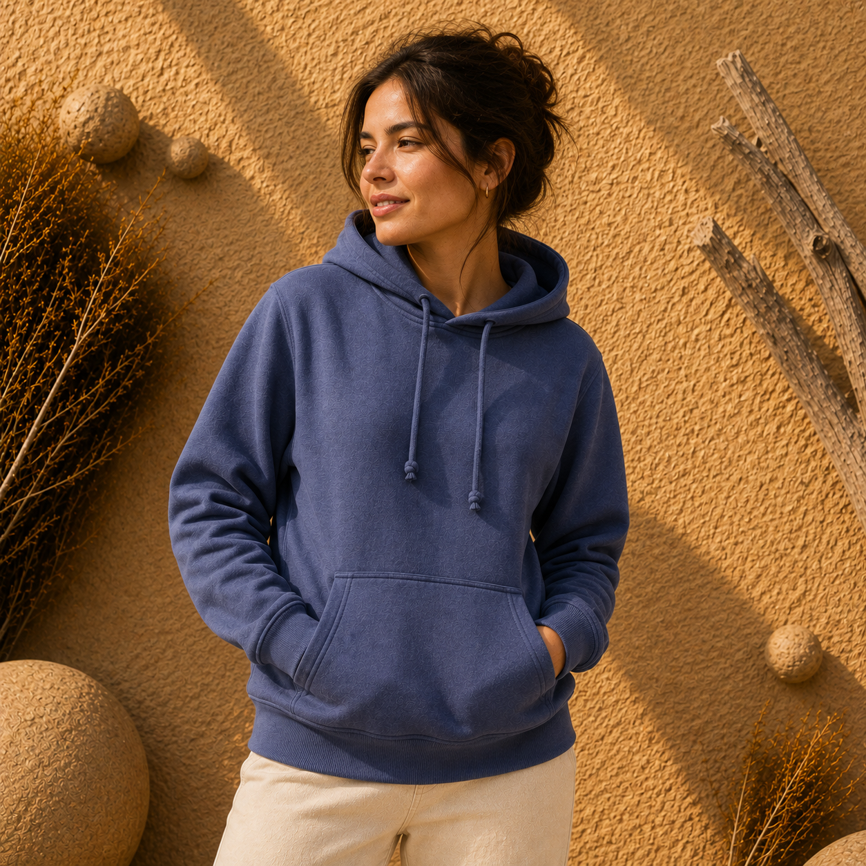 Polerón Unisex con Capucha Azul Acero| La Pilcha