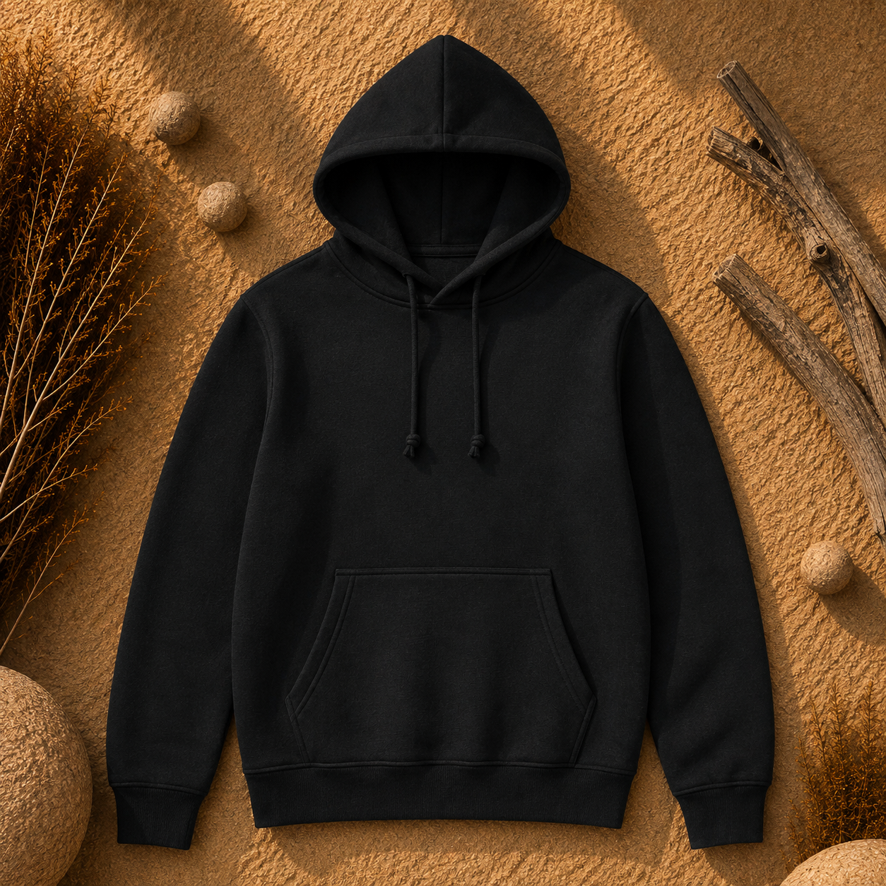 Polerón Unisex con Capucha Negro|  La Pilcha