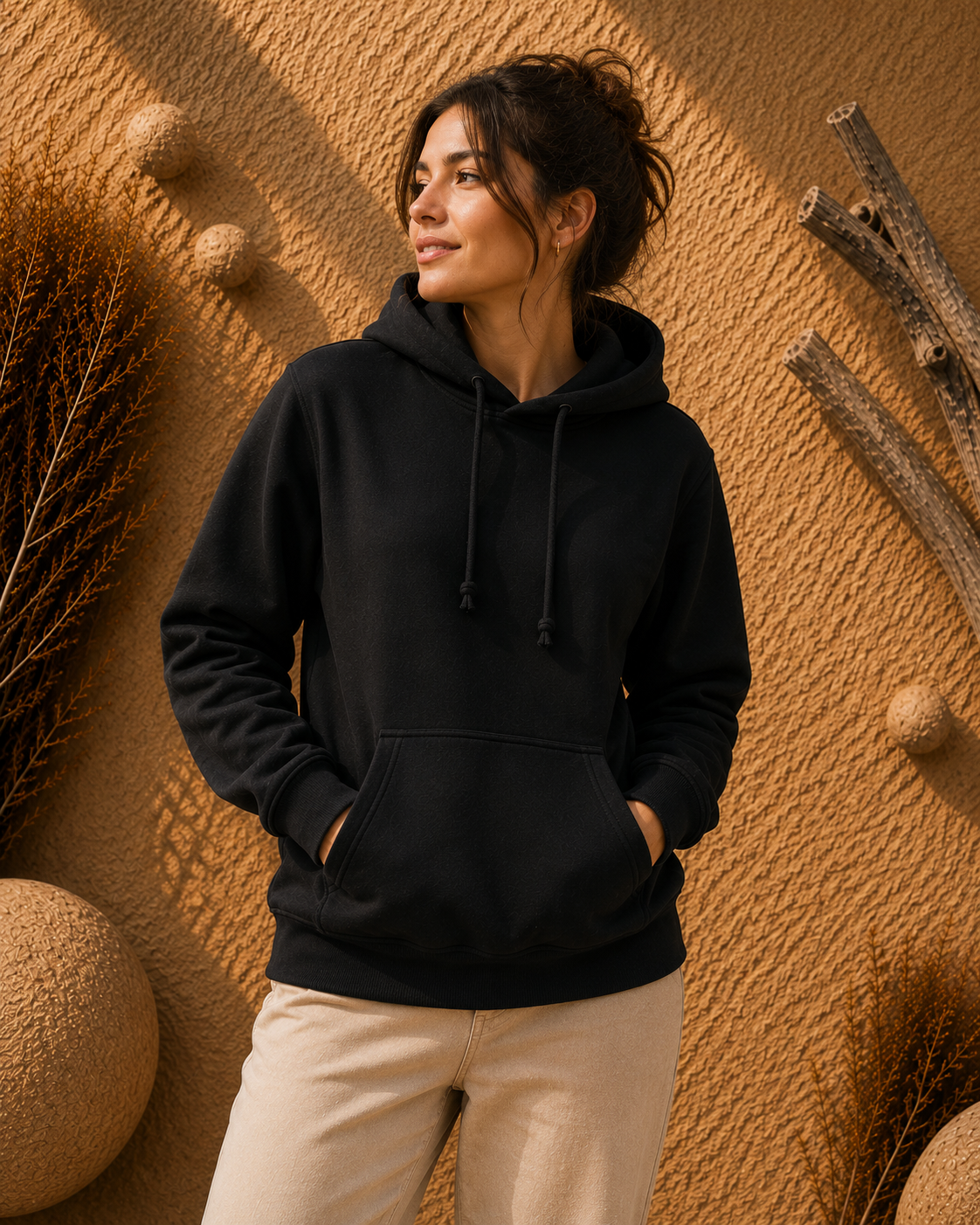 Polerón Unisex con Capucha Negro|  La Pilcha