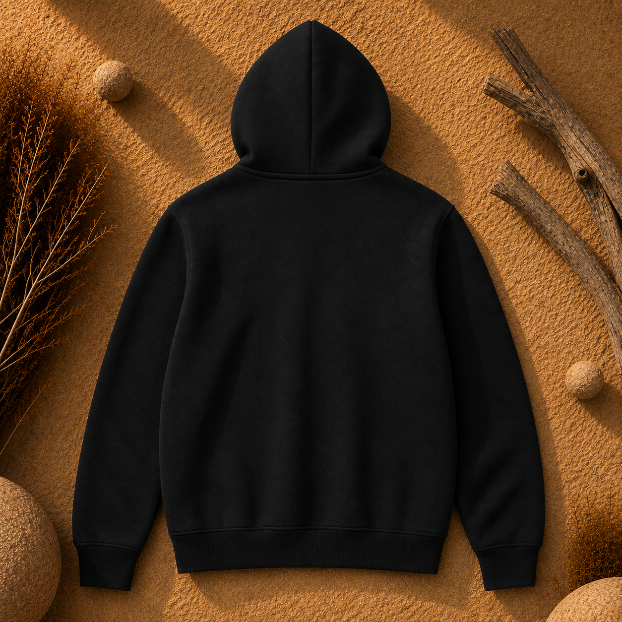 Polerón Unisex con Capucha Negro|  La Pilcha