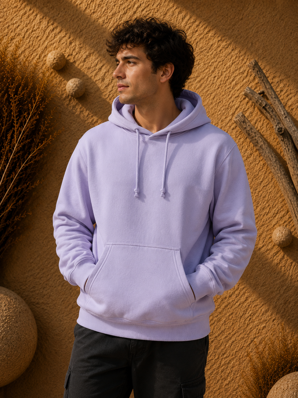 Polerón Unisex con Capucha Lila Claro|  La Pilcha