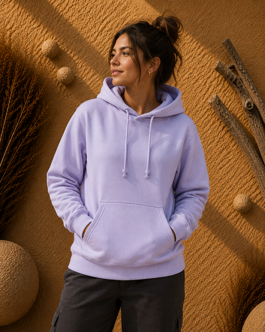 Polerón Unisex con Capucha Lila Claro|  La Pilcha