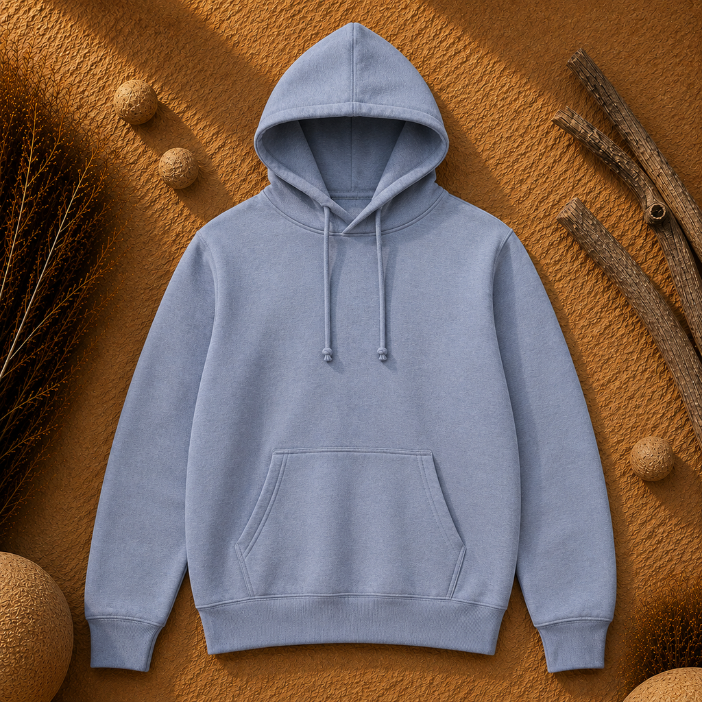 Polerón Unisex con Capucha Gris Azulado Claro|  La Pilcha