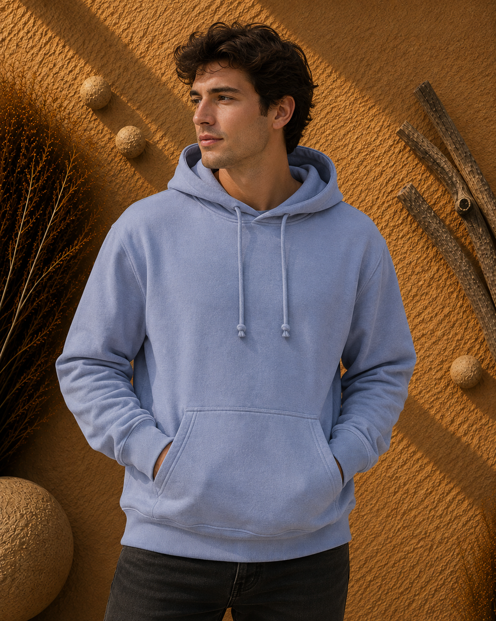 Polerón Unisex con Capucha Gris Azulado Claro|  La Pilcha