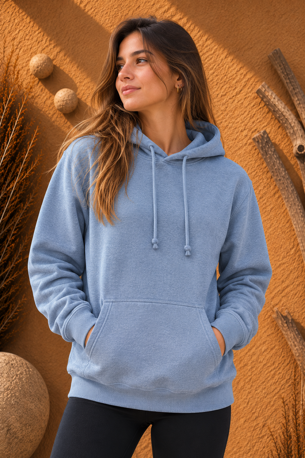 Polerón Unisex con Capucha Gris Azulado Claro|  La Pilcha